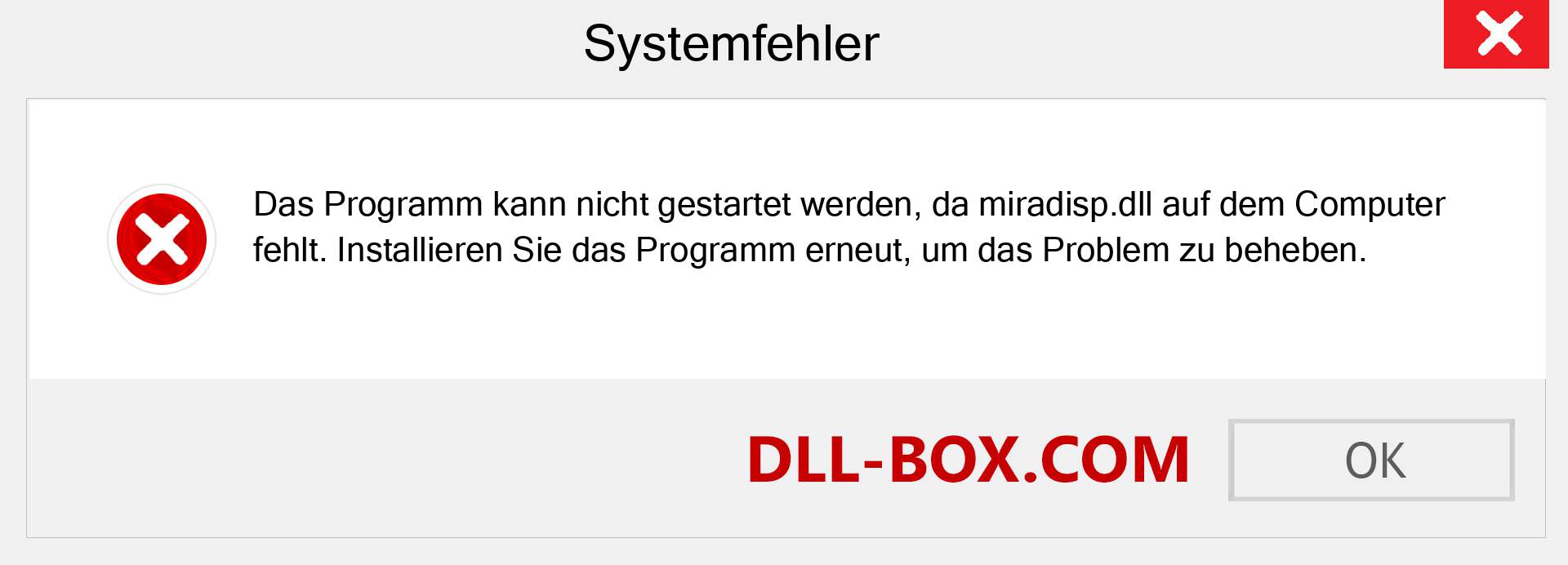 miradisp.dll-Datei fehlt?. Download für Windows 7, 8, 10 - Fix miradisp dll Missing Error unter Windows, Fotos, Bildern