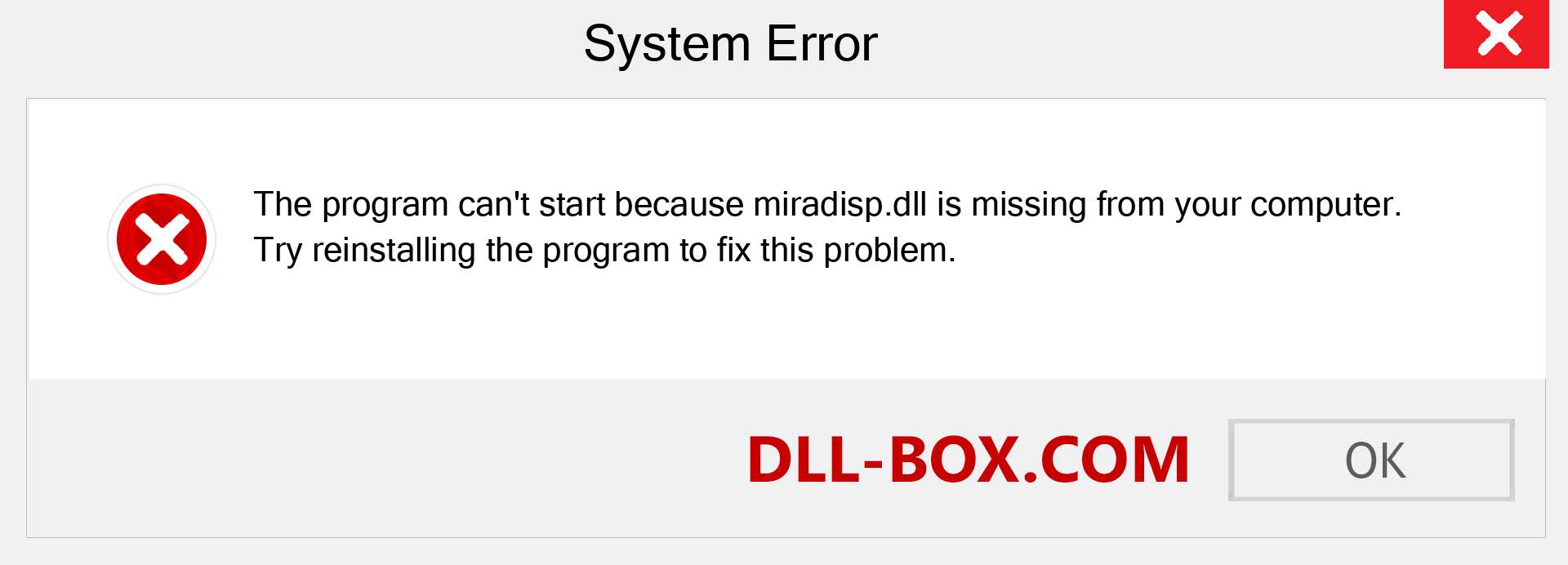  miradisp.dll file is missing?. Download for Windows 7, 8, 10 - Fix  miradisp dll Missing Error on Windows, photos, images